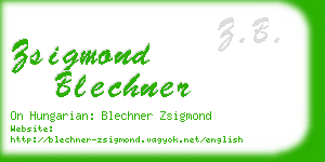 zsigmond blechner business card